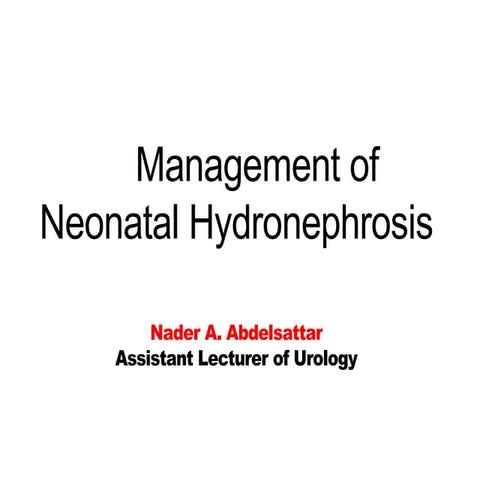 Neonatal hydronephrosis