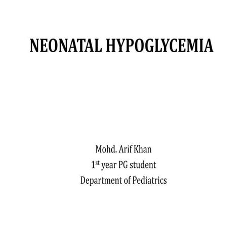 Neonatal hypoglycemia arif