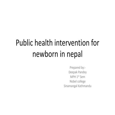 Public health intervention for newborn in nepal