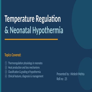 Comprehensive Guide to Neonatal Thermoregulation and Hypothermia ...