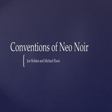 Neo noir conventions