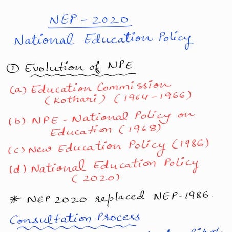 NATIONAL EDUCATION POLICY - 2020 HANDWRITTEN NOTES