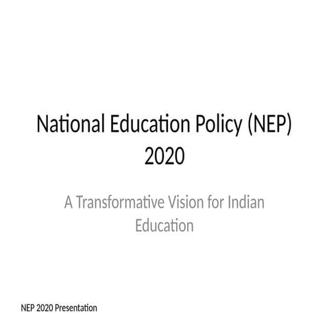 National Education Policy 2020 - By: AMIT KUMAR YADAV | PPTX