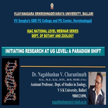 INITIATING RESEARCH AT UNDER GRADUATE LEVEL: A PARADIGM SHIFT