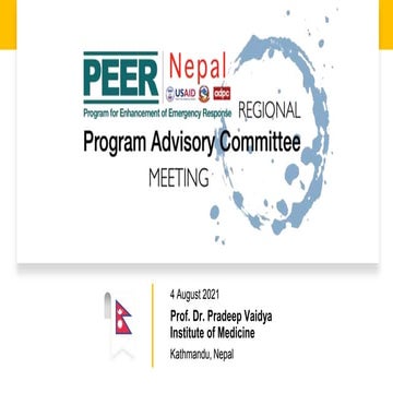 PEER Institutionalization progress in Nepal