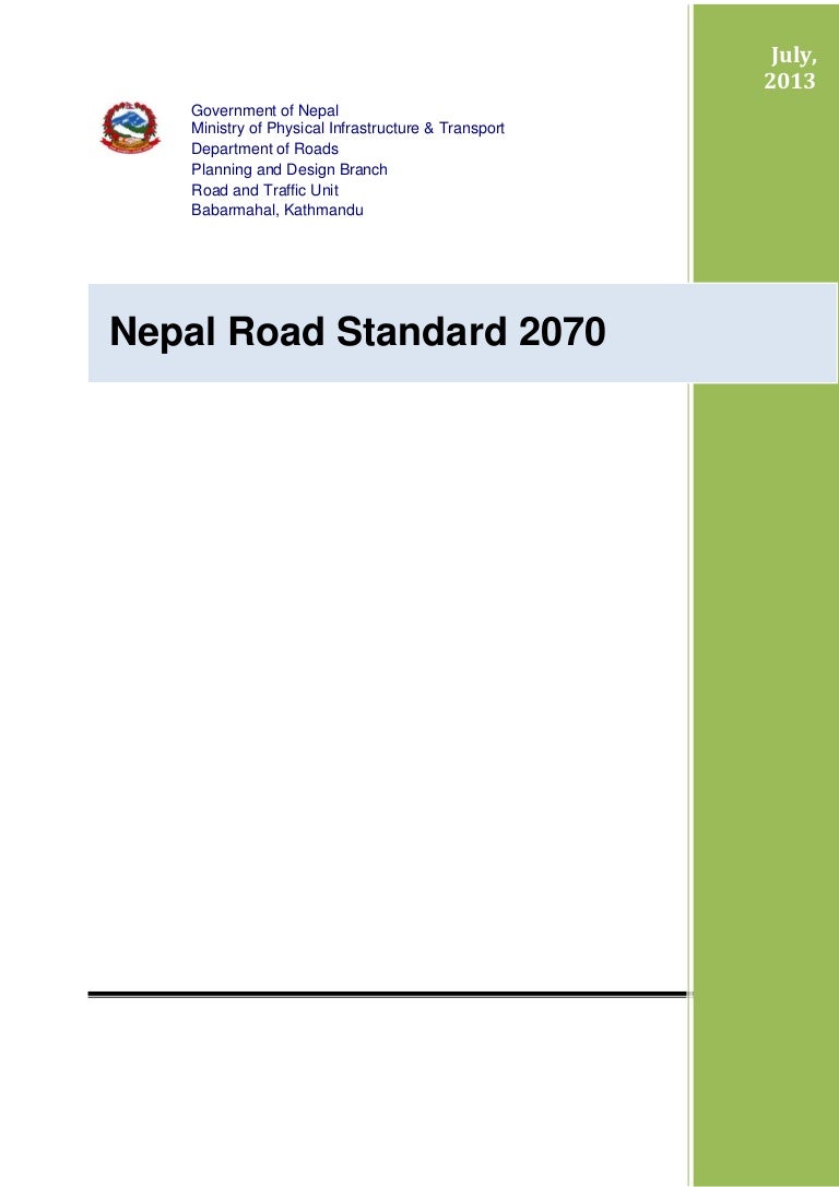 Nepal Road Standard 2070