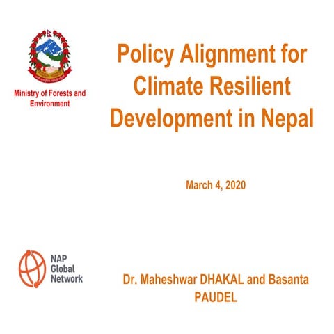 Policy Alignment for Climate Resilient Development in Nepal