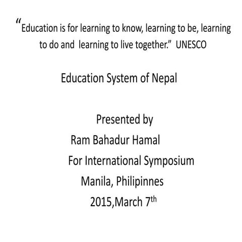 Nepal edu. system