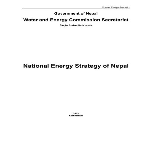 Nepal Energy strategy 2013 by wecs