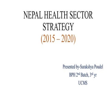 Nepal health sector strategy Outcome 1