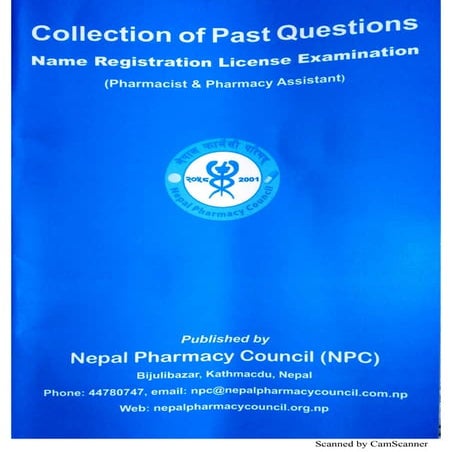 Nepal pharmacy council question collection