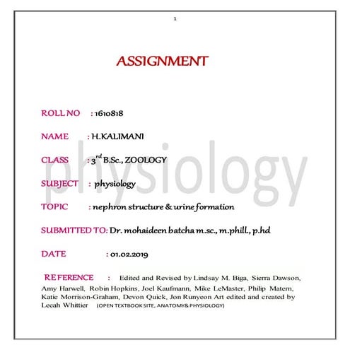 Nephron structure & Urine formation