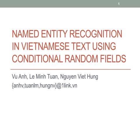 Named Entity Recognition - VLSP 2016