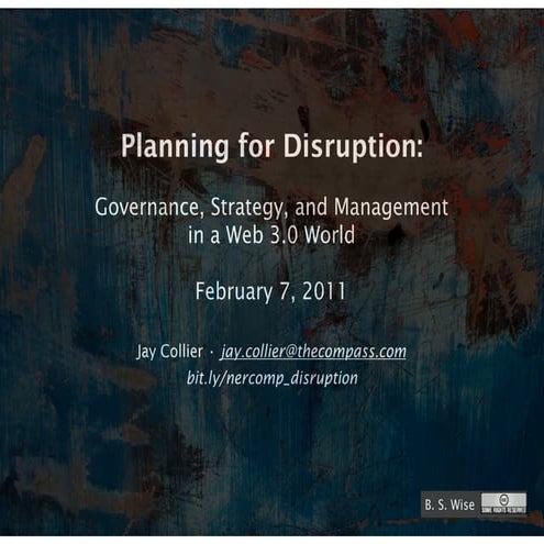 NERCOMP: Web Governance - Planning for Disruption