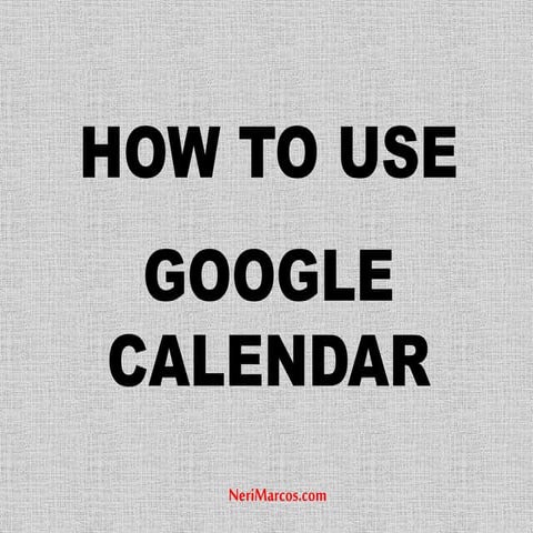 How to Use Google Calendar | PPTX