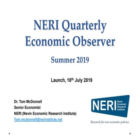 NERI Quarterly Economic Observer (QEO) - Summer, 2019 | PPT