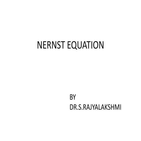 Nernst Equation