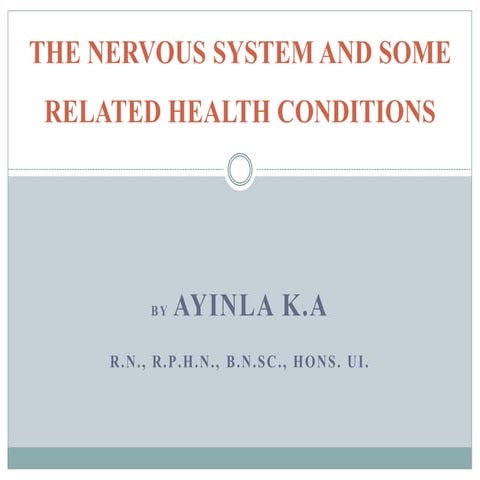 Review of Nervous System, Unconsciousness, and CVA. The Nursing Core Functions
