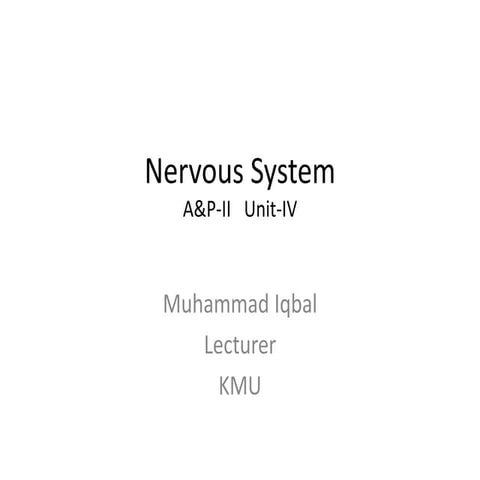 Nervous system unit iii stds