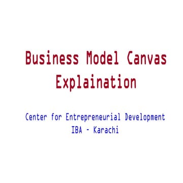 Business model canvas explaination