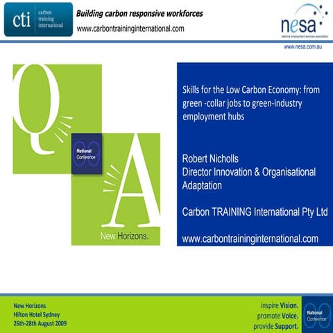 Skills for the low carbon economy