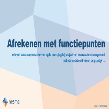 Afrekenen met functiepunten