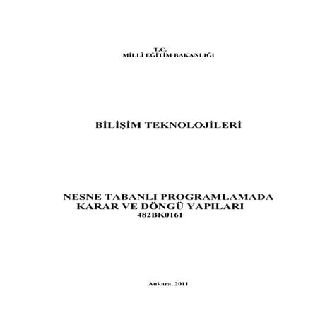 Nesne tabanlı programlamada karar ve döngü yapıları