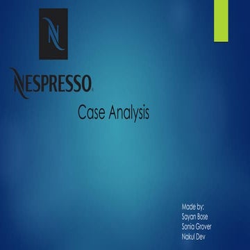 Case Analysis of Nespresso