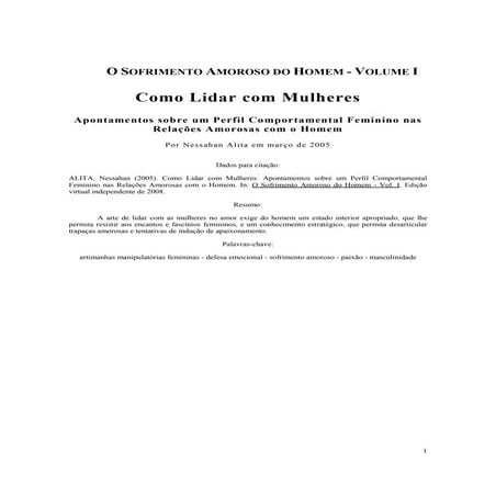 Nessahan alita   1 como lidar com mulheres - livro verdadeiro