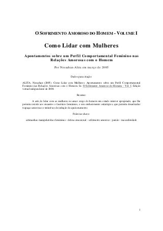 Nessahan alita   como lidar com mulheres - livro verdadeiro