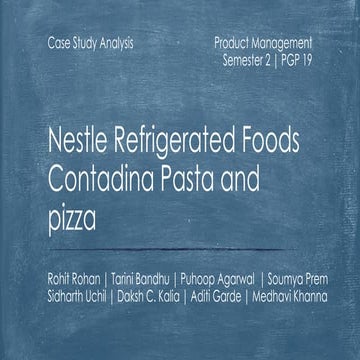 Nestle | Reridgerated Food Products Case Study