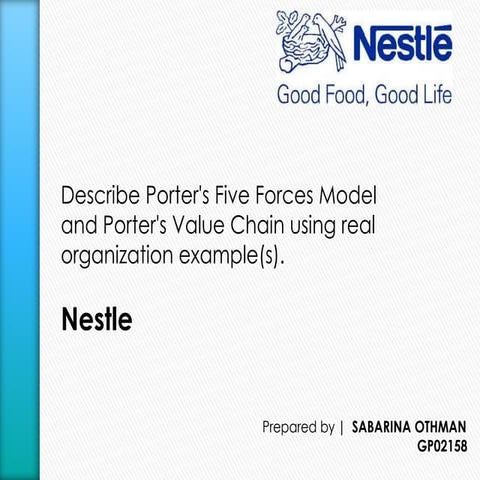 Porter's Five Forces Model and Porter's Value Chain of Nestle