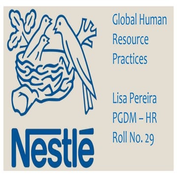 Nestle's Global Human Resource Management Practices