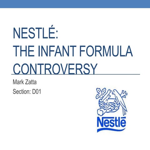 Nestle: Baby Formula Case Study