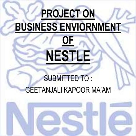 Nestle Economic Envirnment