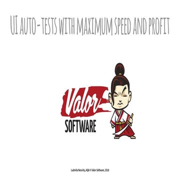 ЛЮДМИЛА НЕСВІТІЙ «UI авто-тести з максимальною швидкiстю та вигодою» Lviv QA ...