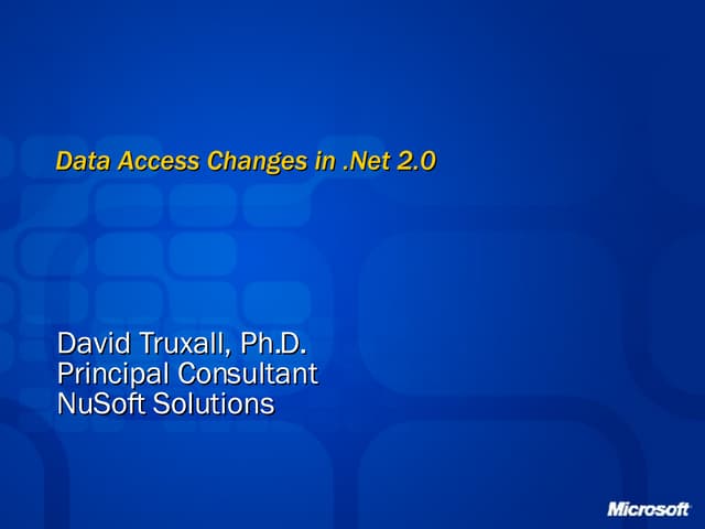 ADO.Net Improvements in .Net 2.0