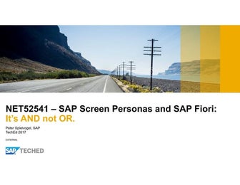 SAP TechEd 2017 Fiori and SAP Screen Personas NET 52541