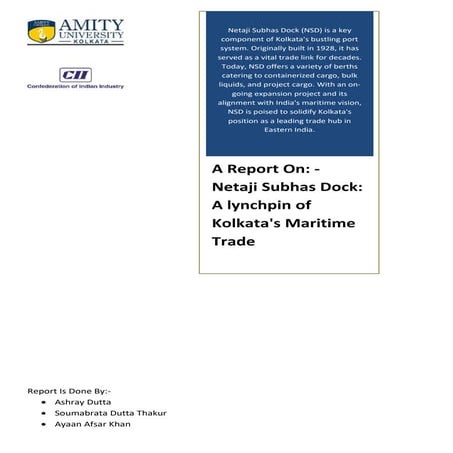 Netaji Subhas Dock A lynchpin of Kolkata's Maritime Trade.docx