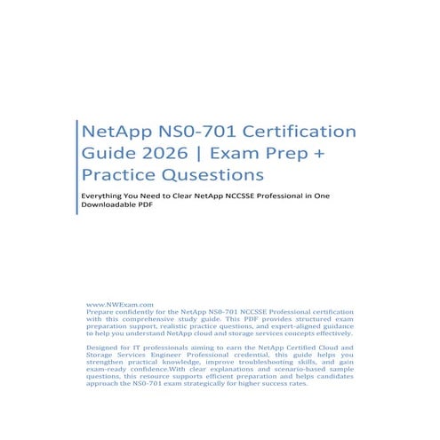 NS0-521 Practice Questions: Boost Your Exam Confidence! | PDF