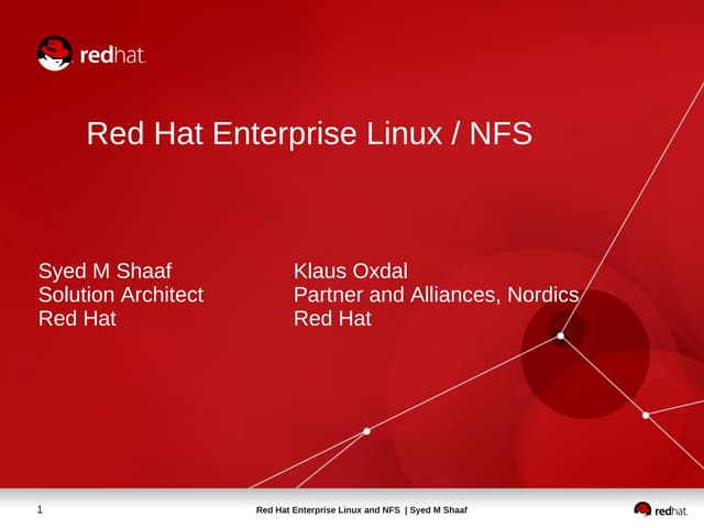 Red Hat Enterprise Linux and NFS by syedmshaaf