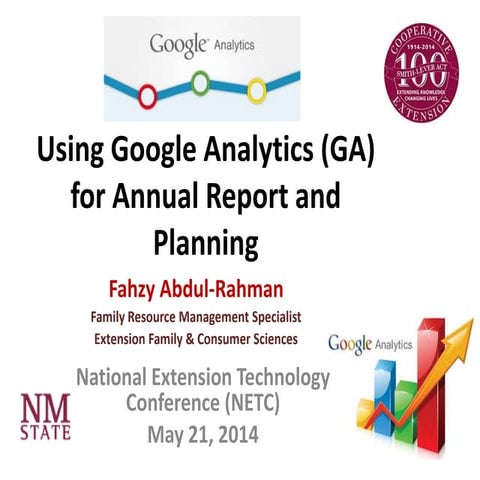 Using Google Analytics (GA) for Annual Report and Planning