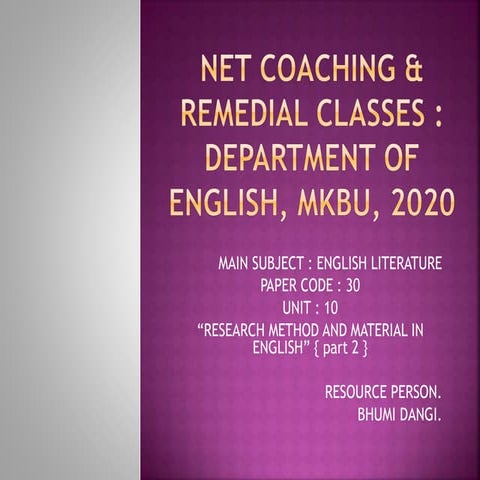 Net coaching &amp; remedial classes mkbu