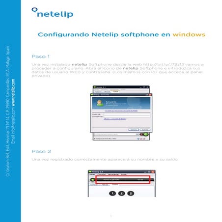 Configuración softphone de netelip en windows