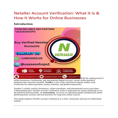 Neteller Account Verification: What It Is & How It Works for Online ...
