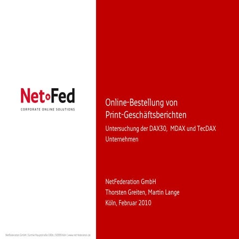 NetFed - Online-Bestellung von Print-Geschäftsberichten