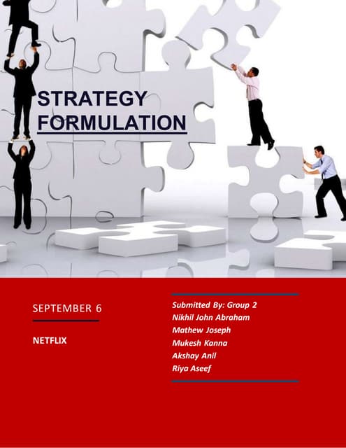 Netflix - strategy formulation