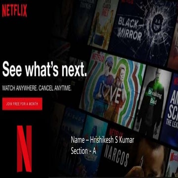 Netflix - Digital marketing Component 1 - Hrishikesh S Kumar