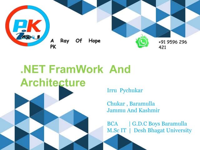 .Net Framwork Architecture And components