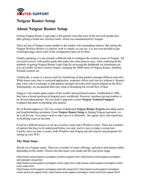 Netgear router setup